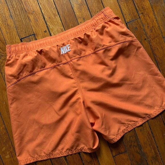 Vintage Y2K Nike Swim Trunks Lined Size L Men Orange White Embroidered‎ Logo - Picture 6 of 7